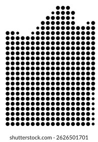 Symbol Map Of the County Montague (Texas, US) showing the County with a few black dots