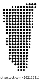 Symbol Map Of the County Montgomery (Georgia, US) showing the County with a few black dots