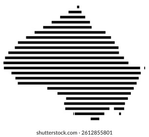 Symbol Map of the County Montgomery (Maryland, US) showing the County with a few black horizontal lines