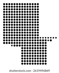 Symbol Map Of the County Montgomery (Mississippi, US) showing the County with a few black dots