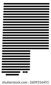 Symbol Map of the County Montgomery (Missouri) showing the County with a few black horizontal lines