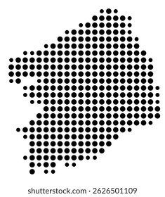 Symbol Map Of the County Montgomery (Virginia, US) showing the County with a few black dots