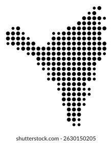 Symbol Map Of the County Moore (Tennessee, US) showing the County with a few black dots