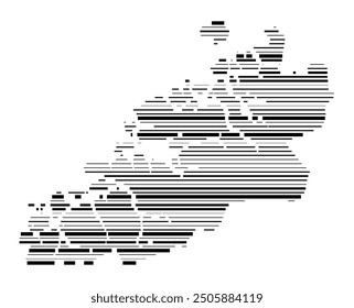 Symbol Map of the County More og Romsdal (Norway) showing the territory with parallel black lines in different line thickness