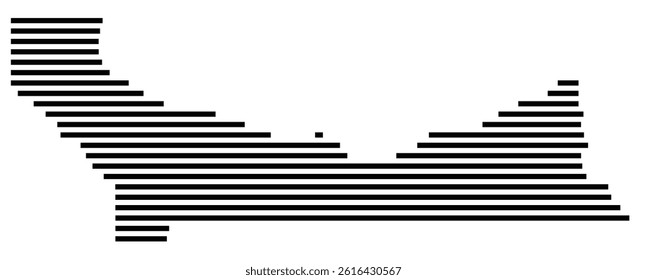 Symbol Map of the County Multnomah (Oregon, US) showing the County with a few black horizontal lines