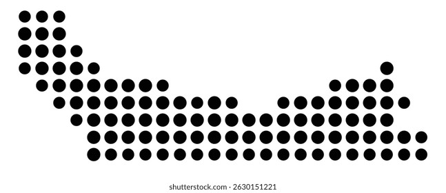 Symbol Map Of the County Multnomah (Oregon, US) showing the County with a few black dots