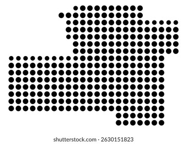 Symbol Map Of the County Murray (Oklahoma, US) showing the County with a few black dots