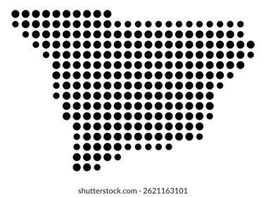 Symbol Map Of the County Muscogee (Georgia, US) showing the County with a few black dots
