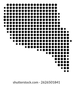 Symbolkarte der Grafschaft Nacogdoches (Texas, USA) mit ein paar schwarzen Punkten