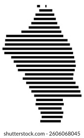 Symbol Map of the County Napa (California) showing the County with a few black horizontal lines