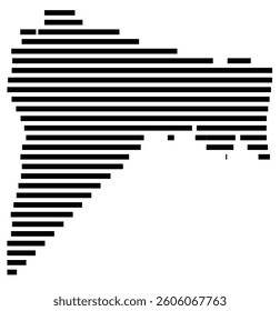 Symbol Map of the County Nassau (Florida) showing the County with a few black horizontal lines