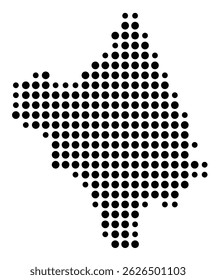 Symbol Map Of the County Nelson (Virginia, US) showing the County with a few black dots