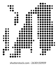 Symbol Map Of the County Newport (Rhode Island, US) showing the County with a few black dots