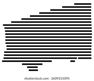 Symbol Map of the County Niagara (New York) showing the County with a few black horizontal lines