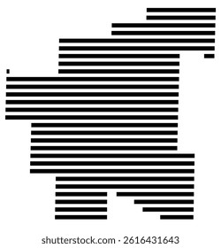 Symbol Map of the County Noble (Ohio, US) showing the County with a few black horizontal lines