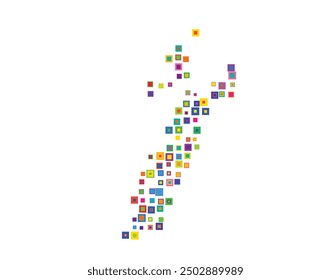 Symbol Map of the County Nordland (Norway) showing the territory with a pattern of overlapping colorful squares like candies