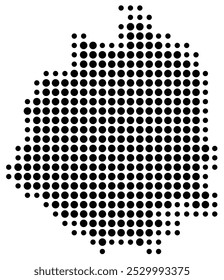 Symbol Map of the County Norrbotten (Sweden) showing the territory with a pattern of black circles