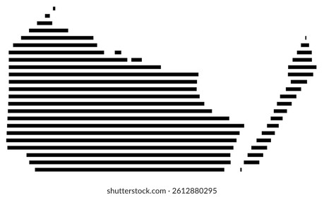 Symbol Map of the County Nueces (Texas, US) showing the County with a few black horizontal lines