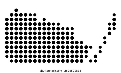 Symbol Map Of the County Nueces (Texas, US) showing the County with a few black dots