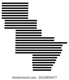 Symbol Map of the County Oconto (Wisconsin, US) showing the County with a few black horizontal lines