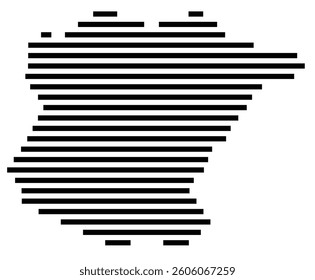 Symbol Map of the County Oglethorpe (Georgia) showing the County with a few black horizontal lines