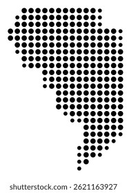 Symbol Map Of the County Okeechobee (Florida, US) showing the County with a few black dots