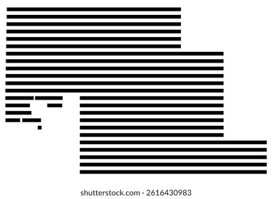 Symbol Map of the County Okfuskee (Oklahoma, US) showing the County with a few black horizontal lines