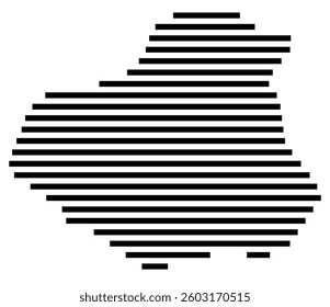 Symbol Map of the County Oldham (Kentucky) showing the County with a few black horizontal lines