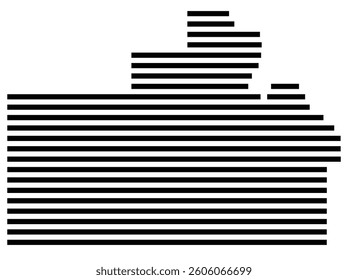 Symbol Map of the County Oneida (Idaho) showing the County with a few black horizontal lines