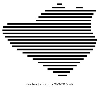 Symbol Map of the County Orange (New York) showing the County with a few black horizontal lines