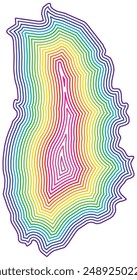 Symbolkarte der Grafschaft Orebro (Schweden) mit der im Inneren gepufferten Landesgrenze in Regenbogenfarben