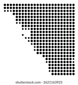 Symbol Map Of the County Osceola (Florida, US) showing the County with a few black dots