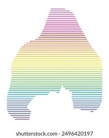 Symbolkarte der Grafschaft Oslo (Norwegen), die das Gebiet mit horizontalen parallelen Linien in Regenbogenfarben zeigt