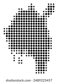 Symbol Map of the County Ostfold (Norway) showing the stateprovince with a pattern of black circles