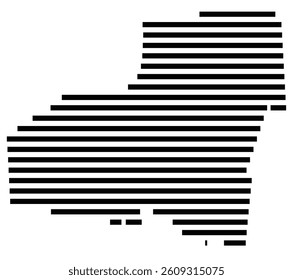 Symbol Map of the County Oswego (New York) showing the County with a few black horizontal lines
