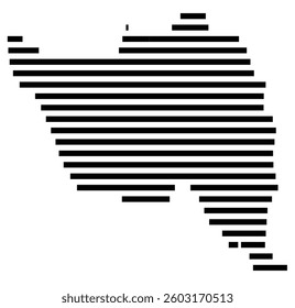 Symbol Map of the County Owsley (Kentucky) showing the County with a few black horizontal lines