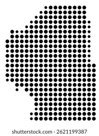 Symbol Map Of the County Park (Colorado, US) showing the County with a few black dots