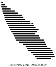 Symbol Map of the County Pasquotank (North Carolina) showing the County with a few black horizontal lines