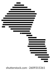 Symbol Map of the County Passaic (New Jersey) showing the County with a few black horizontal lines