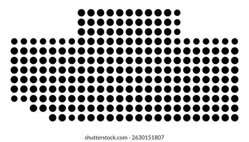 Symbol Map Of the County Payne (Oklahoma, US) showing the County with a few black dots