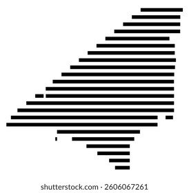 Symbol Map of the County Peach (Georgia) showing the County with a few black horizontal lines