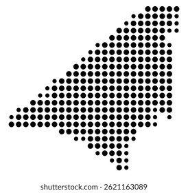 Symbol Map Of the County Peach (Georgia, US) showing the County with a few black dots