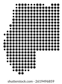 Symbol Map Of the County Pearl River (Mississippi, US) showing the County with a few black dots