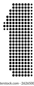 Symbol Map Of the County Pend Oreille (Washington, US) showing the County with a few black dots
