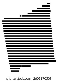 Symbol Map of the County Pendleton (Kentucky) showing the County with a few black horizontal lines