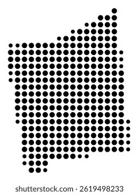 Symbol Map Of the County Pendleton (Kentucky, US) showing the County with a few black dots