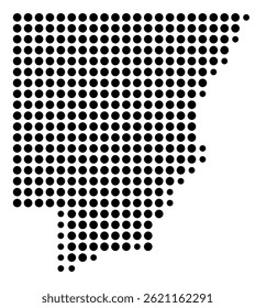 Mapa simbólico del condado de Peoria (Illinois, Estados Unidos) que muestra el condado con algunos puntos negros