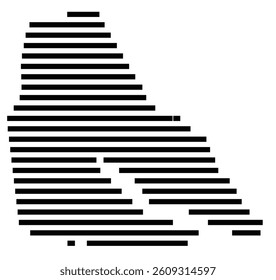 Symbol Map of the County Perquimans (North Carolina) showing the County with a few black horizontal lines