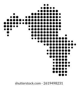 Symbol Map Of the County Perry (Kentucky, US) showing the County with a few black dots