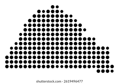 Symbol Map Of the County Perry (Missouri, US) showing the County with a few black dots